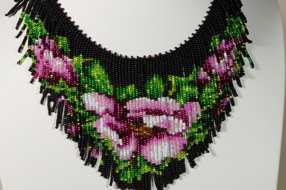 Download Beaded necklace Tutorial Seed Beads Necklace Pattern How