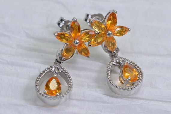 Orange fire opal earrings online