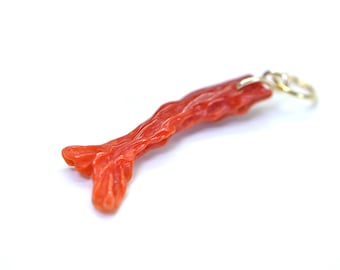 14K Gold Mediterranean Coral branch Red Orange Pendant Charm Minimalist Tiny Coral
