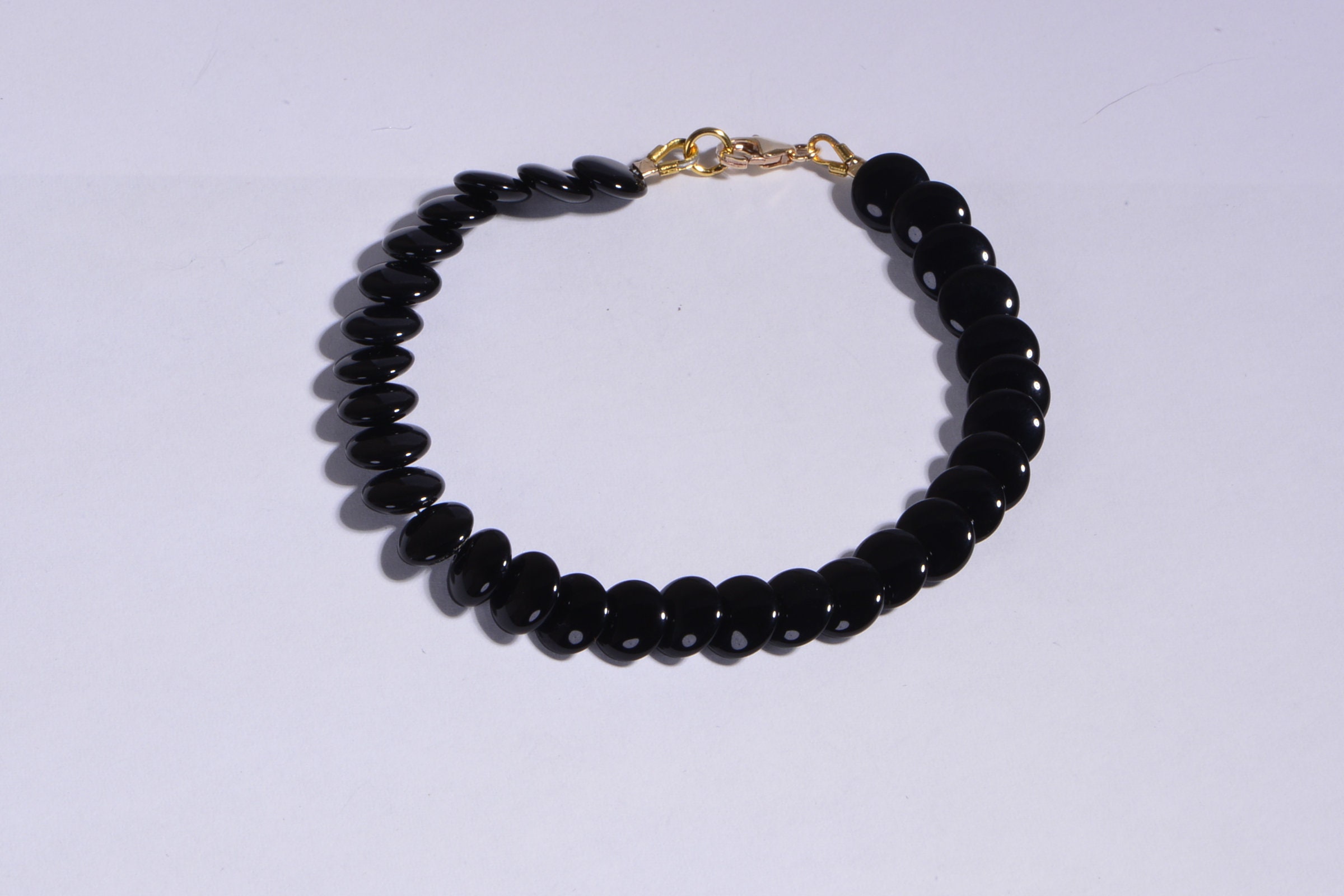 ブレスレット ROMANTINUER SN141 BLACK STONE BRACELET Green Natural Stone & Black Lava Rock & Leather Cord
