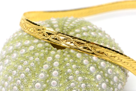 24K Gold Vermeil Flat Snake Bracelet, Herringbone… - image 1