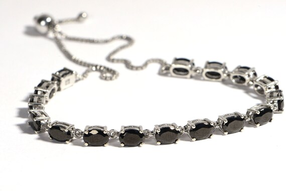 Thai Black Spinel Tennis Bracelet Bolo Bracelet i… - image 5