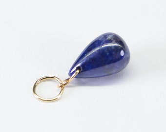 Natural Sapphire Simple Wire Wrapped  Pendant 14K Solid  Gold Birthstone Jewelry Gemstone Dainty Sapphire Charm Pendant