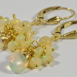 Ethiopian Opal Earrings 14k Gold Filled Handmade Jewelry Natural Ethiopian Opal Jewelry
