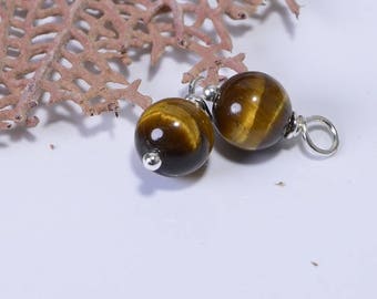 Tiger Eye Beads Wire Wrapped Gemstone Dangle Beads Charm Gemstone Beads