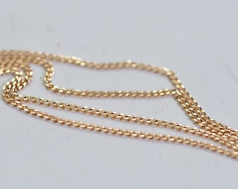 Vintage 14k Rose Gold Chain Necklace: Fine Curb Link, 25 inch