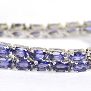 Tanzanite Bracelet, Tennis Bracelet ,Chain Bracelet  stacking bracelets, Tanzanite Jewelry, Birthstone December, Prong set Bracelet