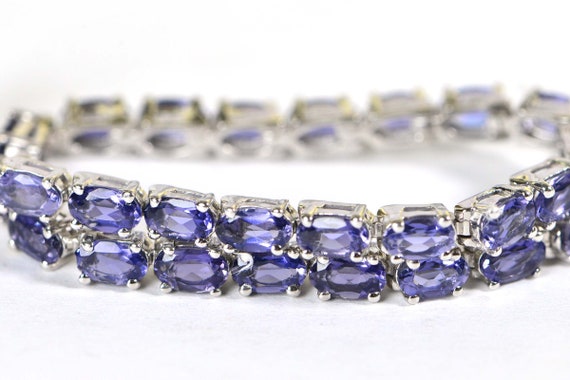 Tanzanite Bracelet, Tennis Bracelet ,Chain Bracel… - image 1