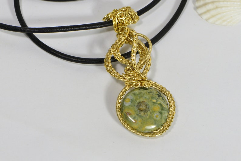 Rainforest Jasper Wire wrapped Pendant
