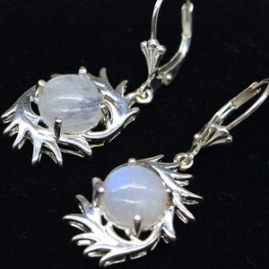 Rainbow Moonstone Earrings Sterling silver Gemstone Earrings Drop Earrings Birthstone Jewelry
