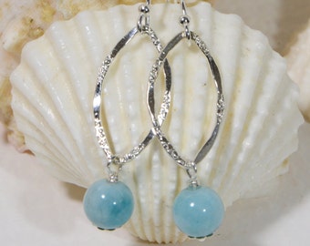 Drop Earrings Larimar Earrings Chandelier Earrings Quartz Earrings Sterling silver Earrings Gemstone Earrings