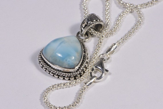 Larimar Pendant Sterling Silver Jewelry Natural L… - image 2