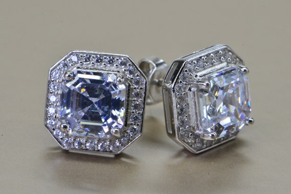 Princess Cut Simulated Diamond Stud Earrings: Ste… - image 1