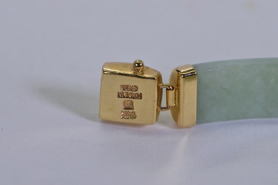 Lucky Chinese Jade 14K Solid Gold  Bracelet Light… - image 10