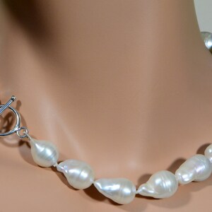 Wedding Pearl Necklace Baroque Pearl Necklace, Huge Pearl Necklace, Statement Pearl Necklace.