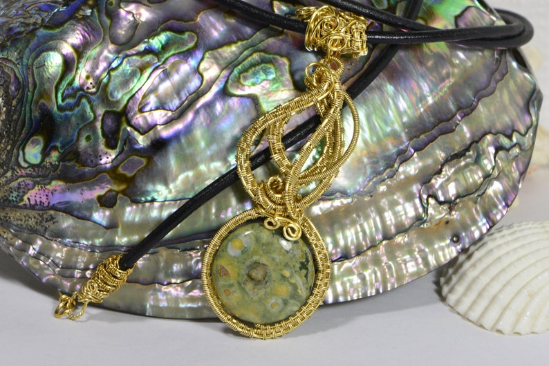 Rainforest Jasper Wire wrapped Pendant