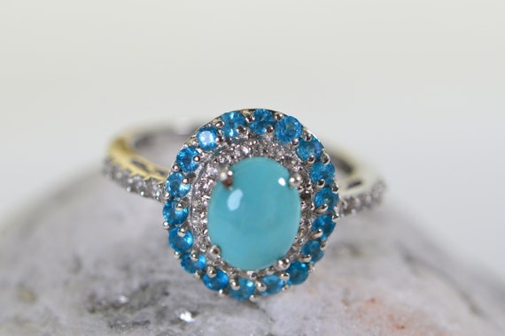 Genuine Turquoise Vintage Ring Turquoise ring Ova… - image 5