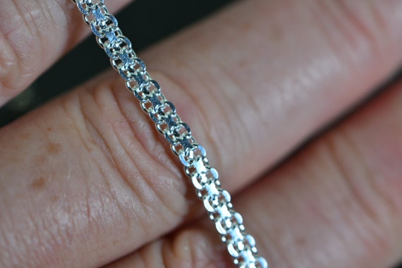 Silver Flat Chain Bracelet Stackable Sterling Sil… - image 8