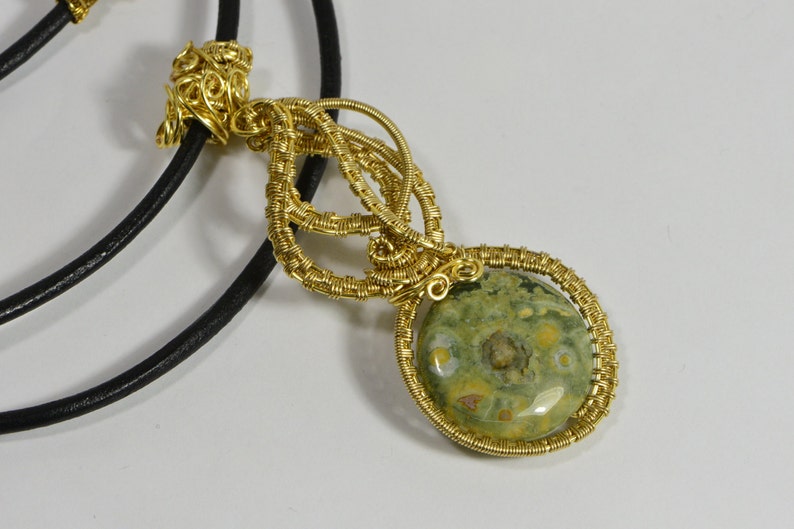 Rainforest Jasper Wire wrapped Pendant