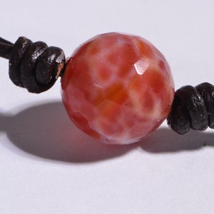 Fire Agate Necklace Leather Necklace Choker Necklace Gemstone Jewelry