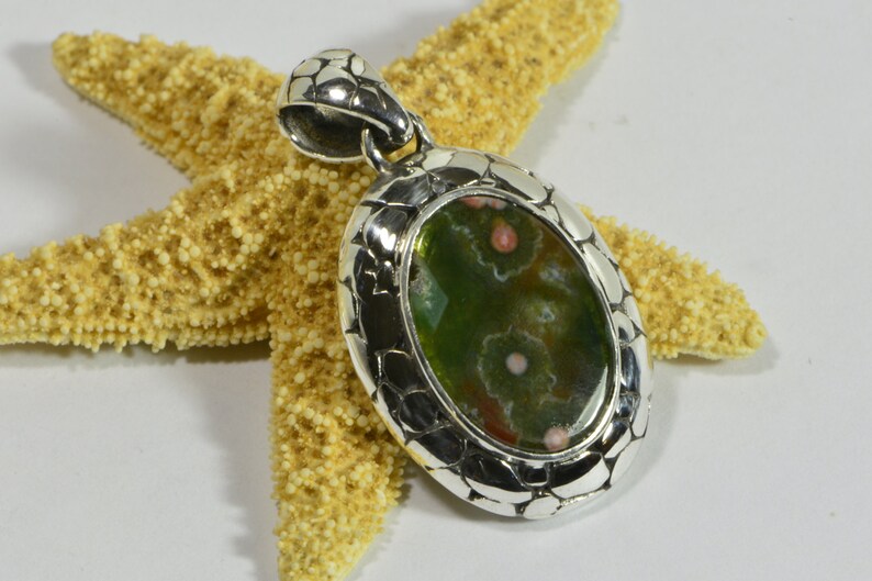 Ocean Jasper Pendant Handmade Jewelry Sterling Silver Jewelry