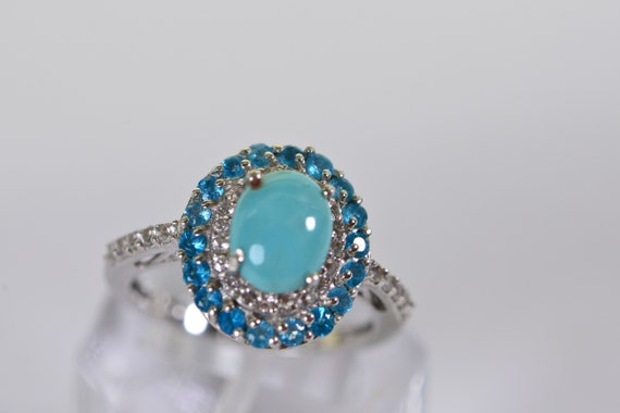 Genuine Turquoise Vintage Ring Turquoise ring Ova… - image 10