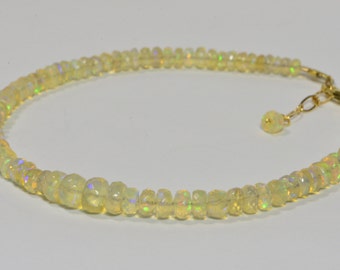 Ethiopian Welo Opal Beaded Bracelet, 14K Gold Filled Clasp