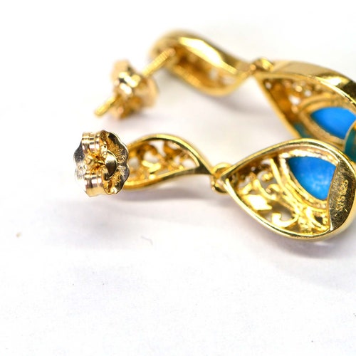 Arizona Sleeping Beauty Turquoise Earrings 14K Gold Over Sterling Silver shops Birthstone Gift sweet pea earrings