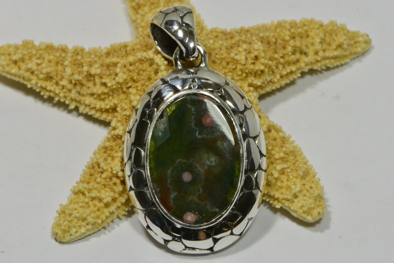 Ocean Jasper Pendant Handmade Jewelry Sterling Silver Jewelry