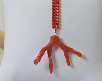 Large natural untreated Mediterranean coral branch Pendant