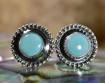 Turquoise Earrings Sterling Silver Handmade Jewelry Natural Turquoise Jewelry