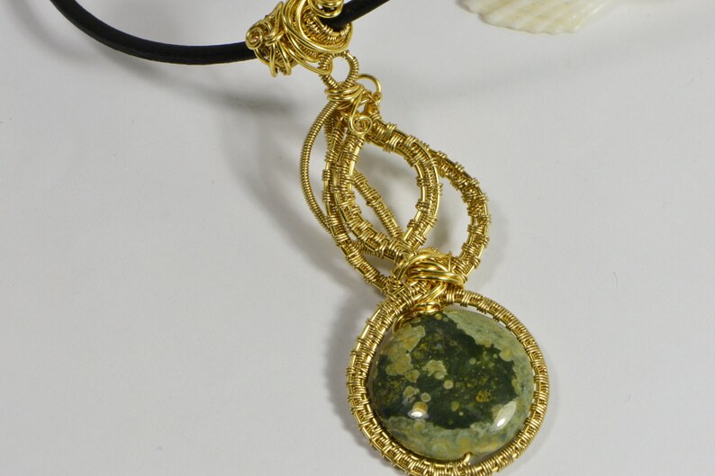 Rainforest Jasper Wire wrapped Pendant
