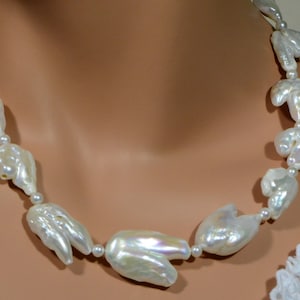Big Pearl Necklace Baroque Pearl Necklace, Huge Pearl Necklace, Statement Pearl Necklace, Biwa Pearl Necklace Gemstone Necklace