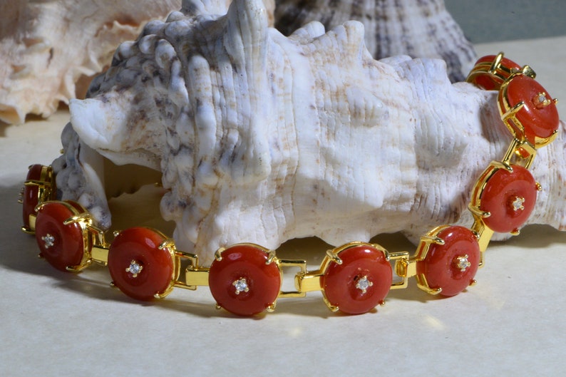 18K Gold Over Sterling silver Jade shops Bracelet Circle Link Bracelet Gemstone