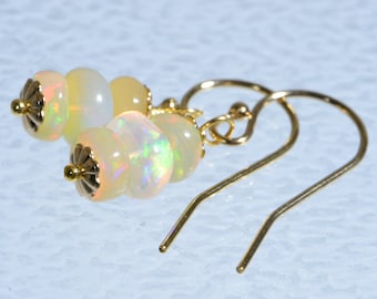 Ethiopian Welo Opal Earrings, 14K Gold Filled, October Birthstone