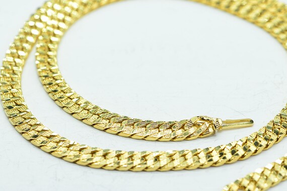 14K Yellow Gold Plated Heavy Flat Cuban Texture W… - image 10