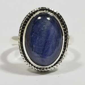Blue Kyanite Ring Sterling Silver Jewelry Natural Kyanite Jewelry handmade Kyanite jewelry