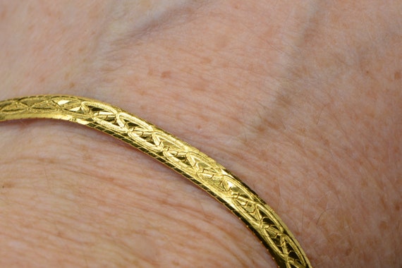 24K Gold Vermeil Flat Snake Bracelet, Herringbone… - image 8