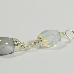 Opilite and Agate pendant Sterling Silver Handmade Jewelry Gemstone Jewelry