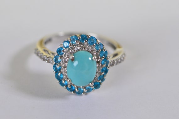 Genuine Turquoise Vintage Ring Turquoise ring Ova… - image 9