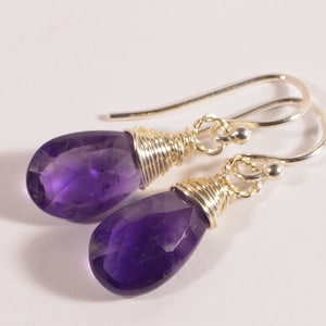 Amethyst Earrings Sterling Silver Handmade Jewelry Amethyst Jewelry February stone Earrings