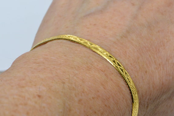 24K Gold Vermeil Flat Snake Bracelet, Herringbone… - image 9
