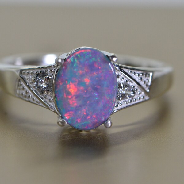 Black Opal Ring - Etsy