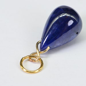 10ct Natural Sapphire Simple Wire Wrapped  Pendant 14K GF Birthstone Jewelry Gemstone Dainty Sapphire Charm Pendant