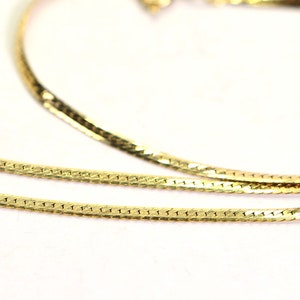 Solid 14K Yellow Gold Chain Flat 18 inches Necklace Real Gold Delicate Necklace Anniversary Gift For Women,Man Vintage Estate Gold