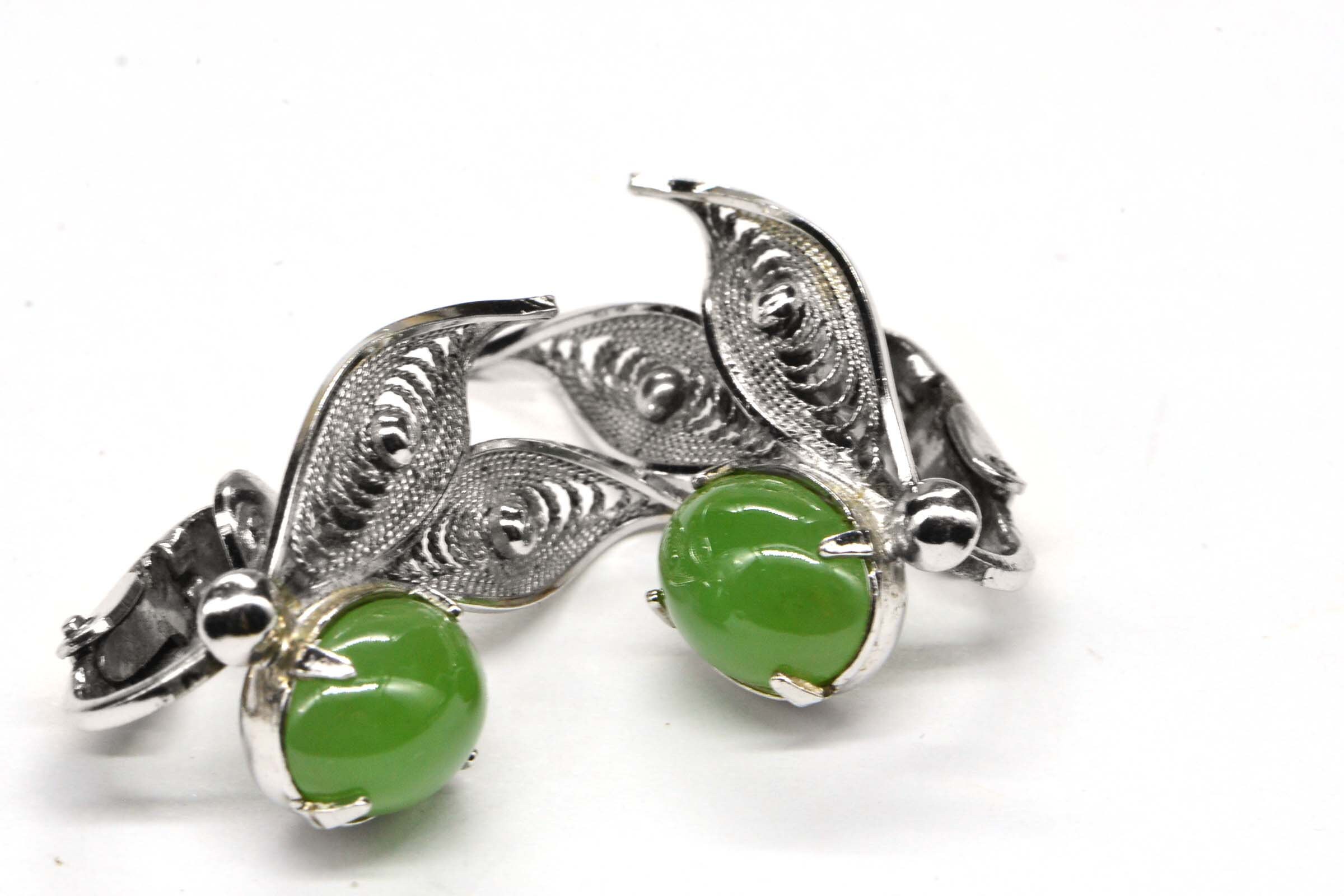 Vintage Sorrento Sterling Silver Jade Bracelet, 7 Inch - Etsy