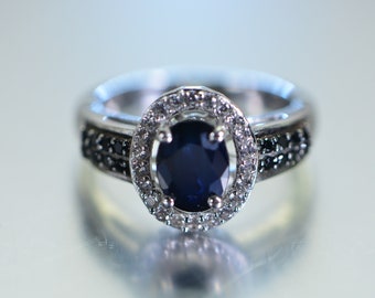 Sapphire and Multi Gemstone Ring in Platinum Over Sterling Silver 2.05 ctw