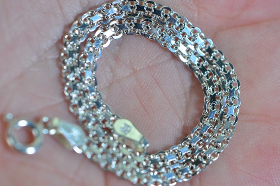 Silver Flat Chain Bracelet Stackable Sterling Sil… - image 9