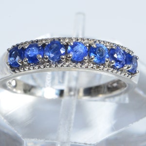 Natural Blue Kyanite Sterling Silver stacking gemstone ring Vintage ring