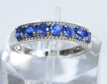 Natural Blue Kyanite Sterling Silver stacking gemstone ring Vintage ring